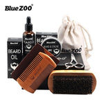 7pcs/set Beard Care for Men Beard Oil Kit with Beard wax, Brush, Comb, Scissors Grooming & Trimming Kit Male Beard Care Set