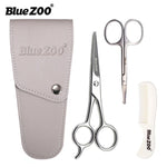 3pcs/set Beard Care Set Professional Hair Scissors and Comb Set for Men Hair Scissor Moustache Beard Trimming Grooming Scissors
