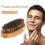 8cm Men Beard Brush Natural Boar Bristle Shaving Comb Face Massage Handmade Yellow Mustache Brush Beauty Care