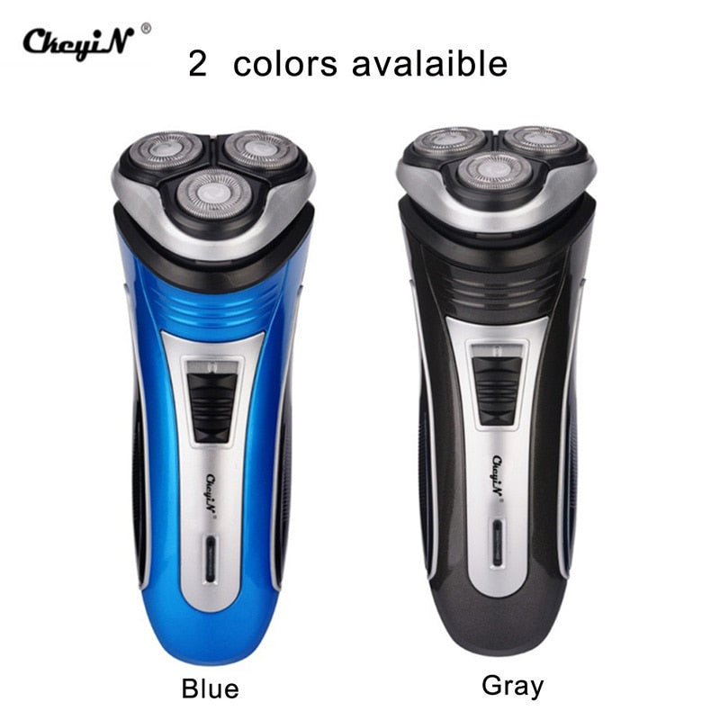100-240V Rechargeable Electric Shaver 3D Triple Floating Blade Heads Shaving Razors Face Care Men Beard Trimmer Machine Washable