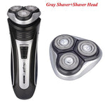 100-240V Rechargeable Electric Shaver 3D Triple Floating Blade Heads Shaving Razors Face Care Men Beard Trimmer Machine Washable